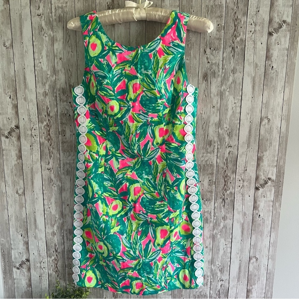 Lilly Pulitzer Guac and Roll Holy Grail Mila Shift Dress New 0